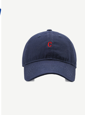 网红款小C字母刺绣棒球帽女显脸小韩版软顶鸭舌帽子男夏季遮阳帽