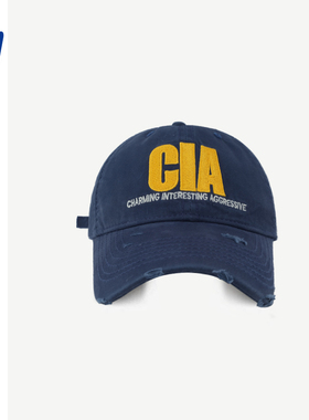 美式潮牌字母刺绣棒球帽男女情侣街头时尚复古做旧破洞宽檐鸭舌帽