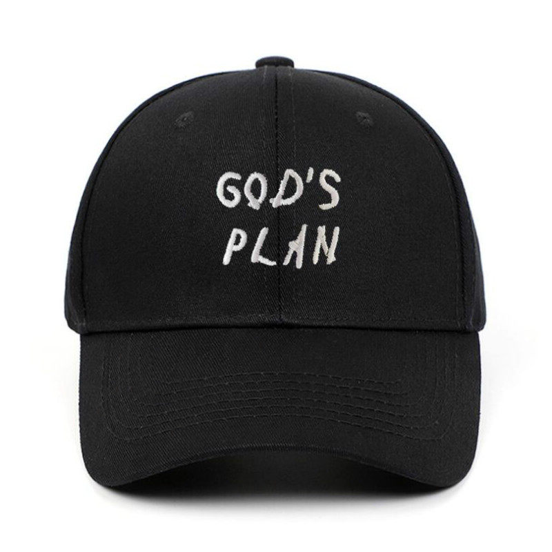 外贸字母刺绣棒球帽可调节纯棉鸭舌帽gods plan baseball cap hat