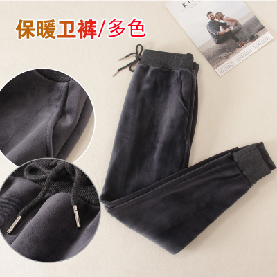 双面绒宽松显瘦冬季休闲风运动裤