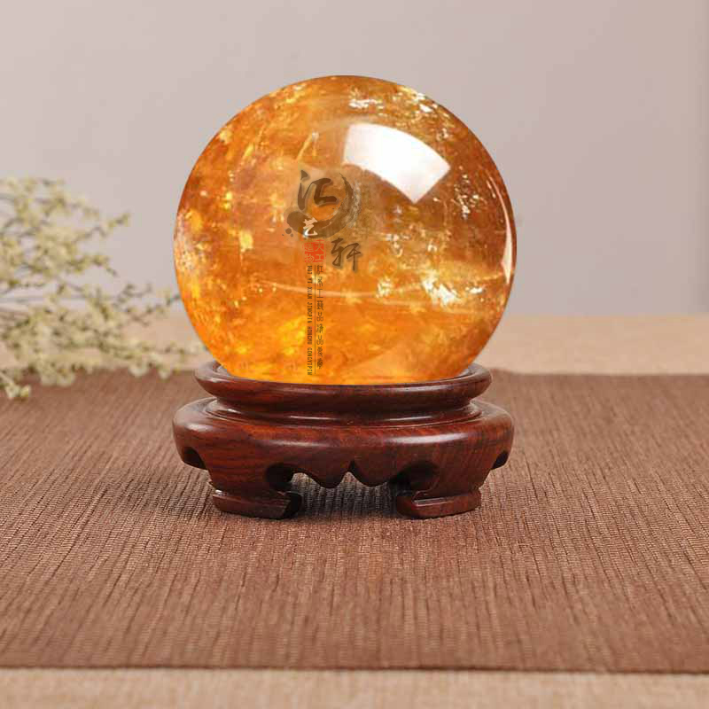 水晶木质花瓶文玩核桃凹面红酸枝