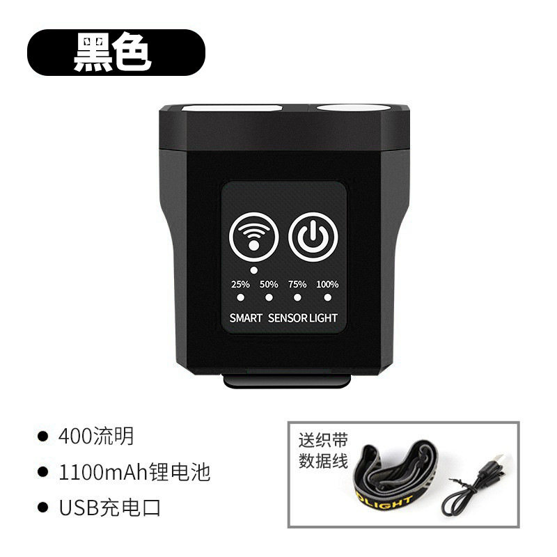 新款感应头灯led钓鱼夹帽灯夜钓头戴式强光Type-C充电帽夹灯