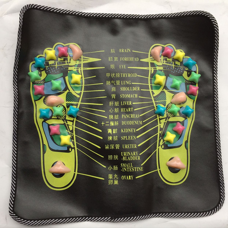 鹅卵石脚底按摩垫35*35健康之路走毯舒美健足疗穴位毯指压板