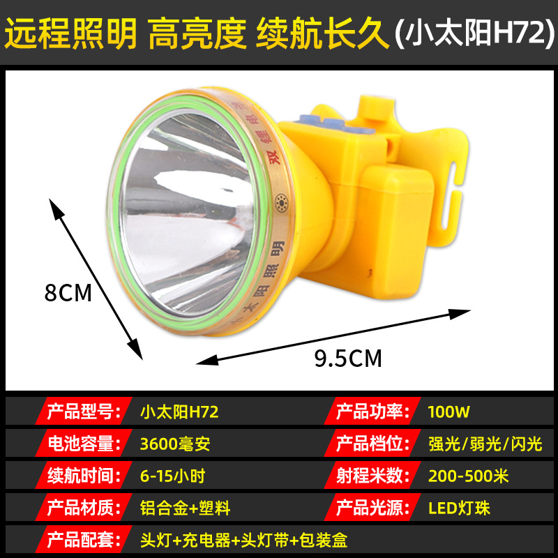 强光充电led头灯头戴式电筒钓鱼工矿灯户外强光锂电探照灯