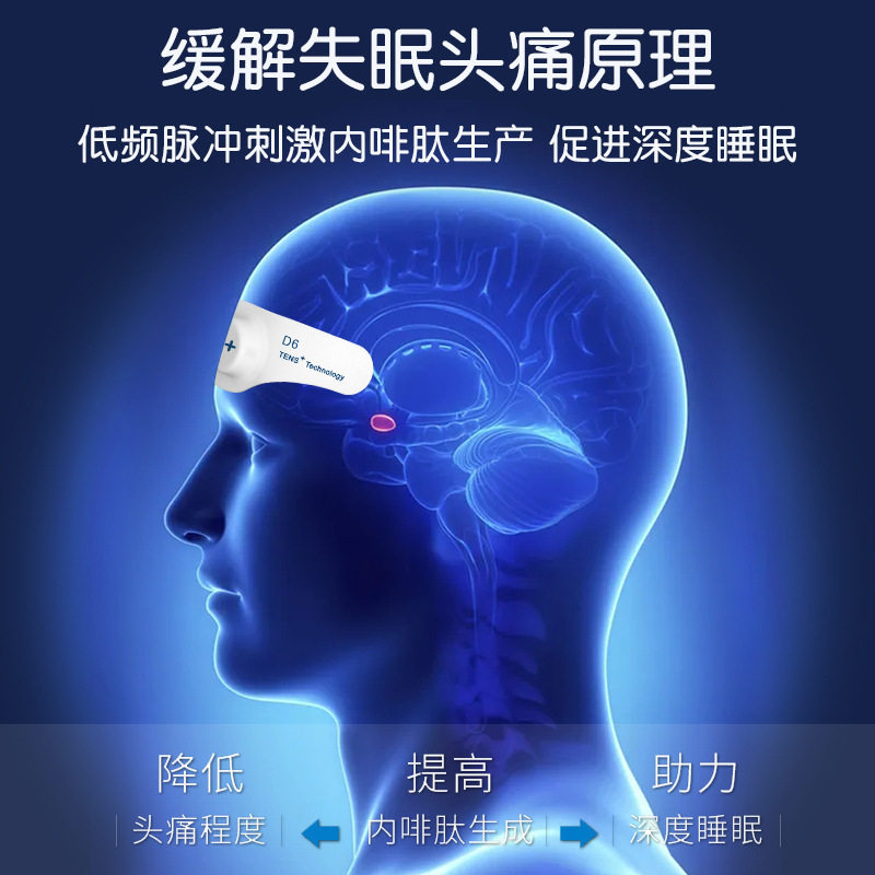 智能头部按摩器辅助睡眠导电凝胶舒缓贴帮助经络疏通头痛失眠理疗