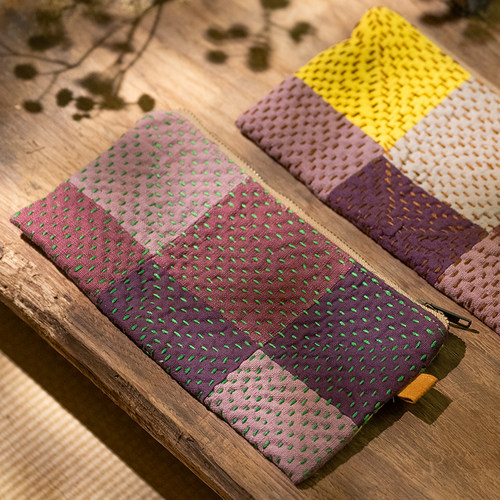 钟声刺绣 原创手工缝制 九宫格秘密缝包 家用收纳包 茶道零配