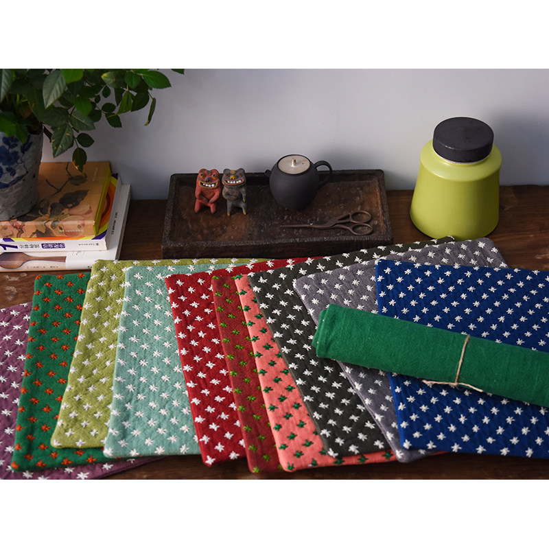 国潮 钟声刺子绣 原创 米字纹茶席方垫 手工干泡台茶垫茶巾隔热垫,餐饮具,茶道/零配,淘宝优惠券,粉丝福利购,淘宝优惠卷