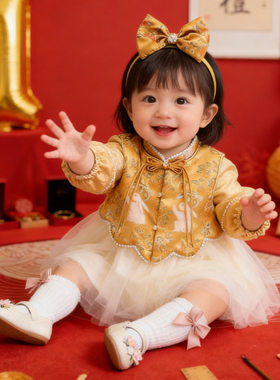 女童中式连衣裙周岁宴唐装礼服
