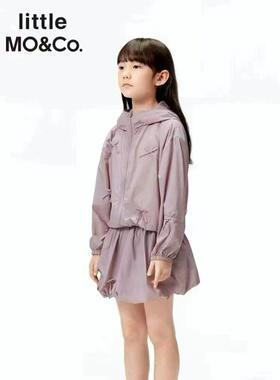 littlemoco专柜正品25夏女童防晒抗紫外线蝴蝶结夹克KBE2JKT015