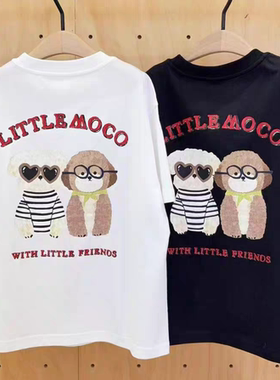 little moco专柜正品25年夏男女童卡通休闲圆领短袖T恤KBE2TEE011