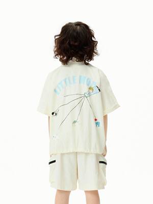 littlemoco专柜正品26年夏款男女童凉感短袖衬衫上衣KBF2JKT015