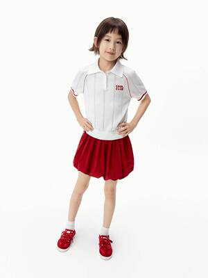 little moco童装26夏新款女童短袖polo衫休闲翻领上衣 KBF2SWT011