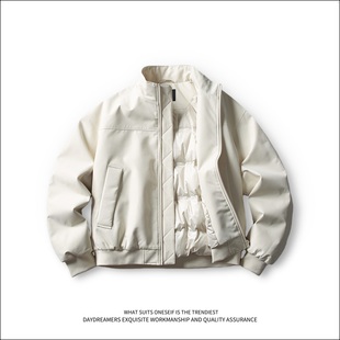 超级帅90白鸭绒羽绒服男女短款冬季新款棒球服飞行员夹克保暖外套