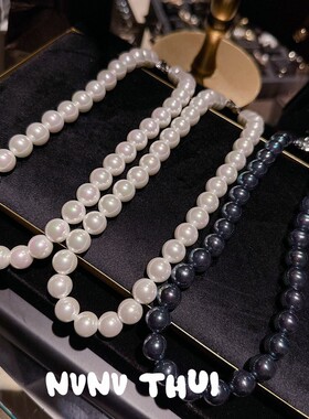 施家新色月光白澳白色珍珠项链