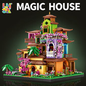 魔法花屋微钻小颗粒拼装 玩具别墅城堡满屋成人 益智女孩积木礼物