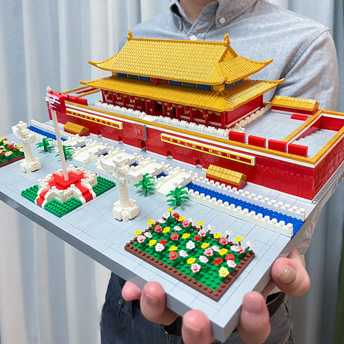 中国风天安门太和殿城堡积木玩具