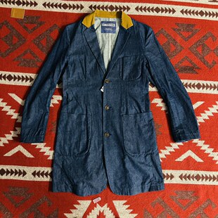 撞色领工艺精湛工厂样衣一件M 日本制薄牛仔长裤 款 风衣 剪裁 日式