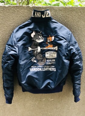 G03猫和老鼠Vanson飞行服夹克翻领复古棉服男女情侣汤姆杰瑞45p