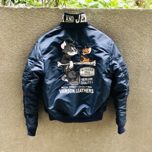 G03猫和老鼠Vanson飞行服夹克翻领复古棉服男女情侣汤姆杰瑞45p