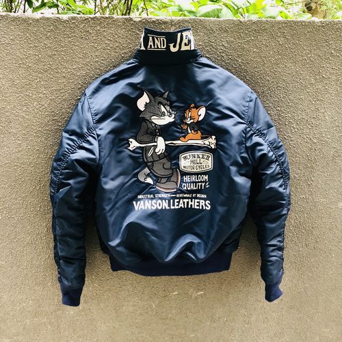 G03猫和老鼠Vanson飞行服夹克翻领复古棉服男女情侣汤姆杰瑞45p