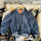 外套 薄三季 撞色海空蓝夹克春秋款 Ma1飞行服棒球领百搭两面穿单款