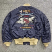 日版 2211男女 tedman小恶魔飞行服赤鬼飞行员棉服棒球夹克机车短款