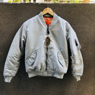 高级灰欧码 300克90羊毛毡MA1加厚飞行夹克纯色宽松飞行服男女棉衣