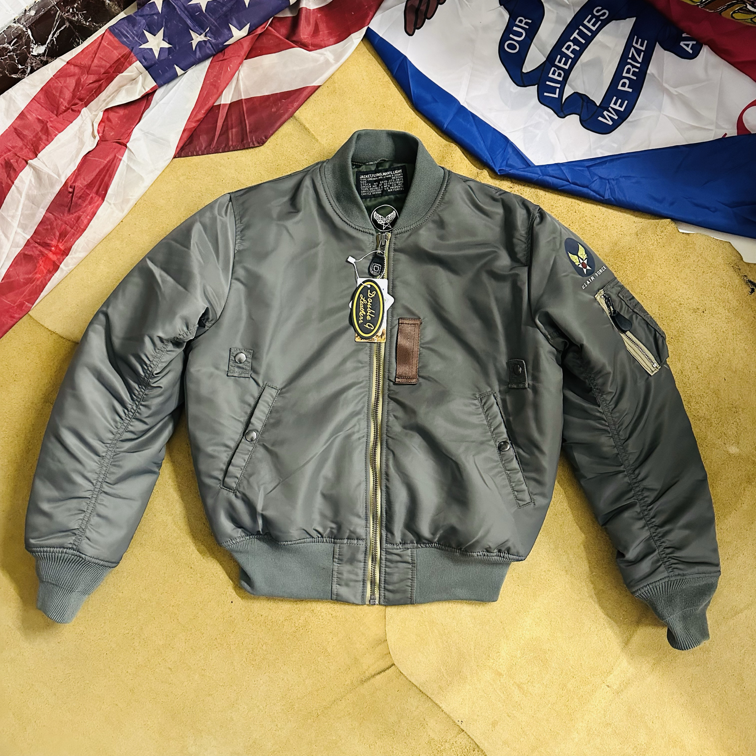 亚洲版羊毛毡版MA-1纯原飞行服纯色双面300g衬复古冬季厚夹克日产