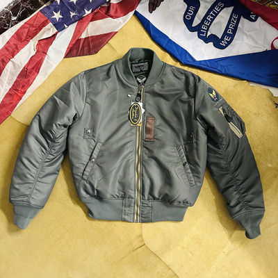 亚洲版羊毛毡版MA-1纯原飞行服纯色双面300g衬复古冬季厚夹克日产