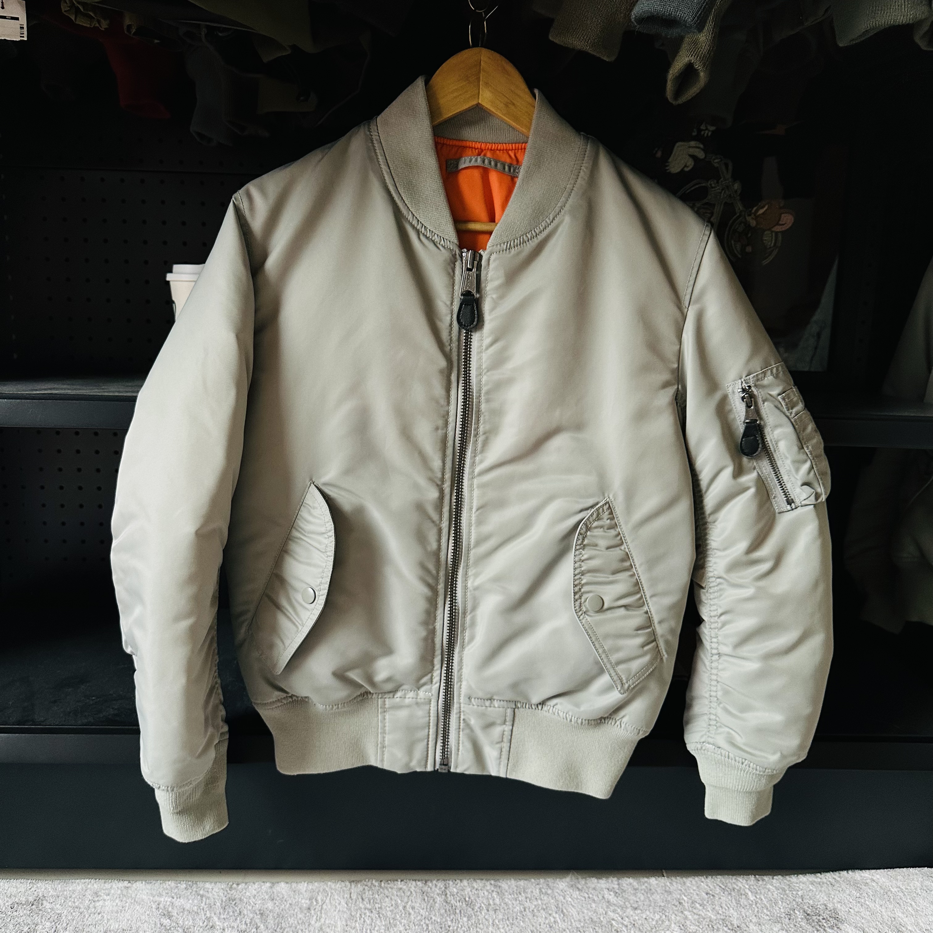 折光变色太空灰Ma1飞行服夹克 男女情侣夹棉秋冬棉服Cleanfit棉衣