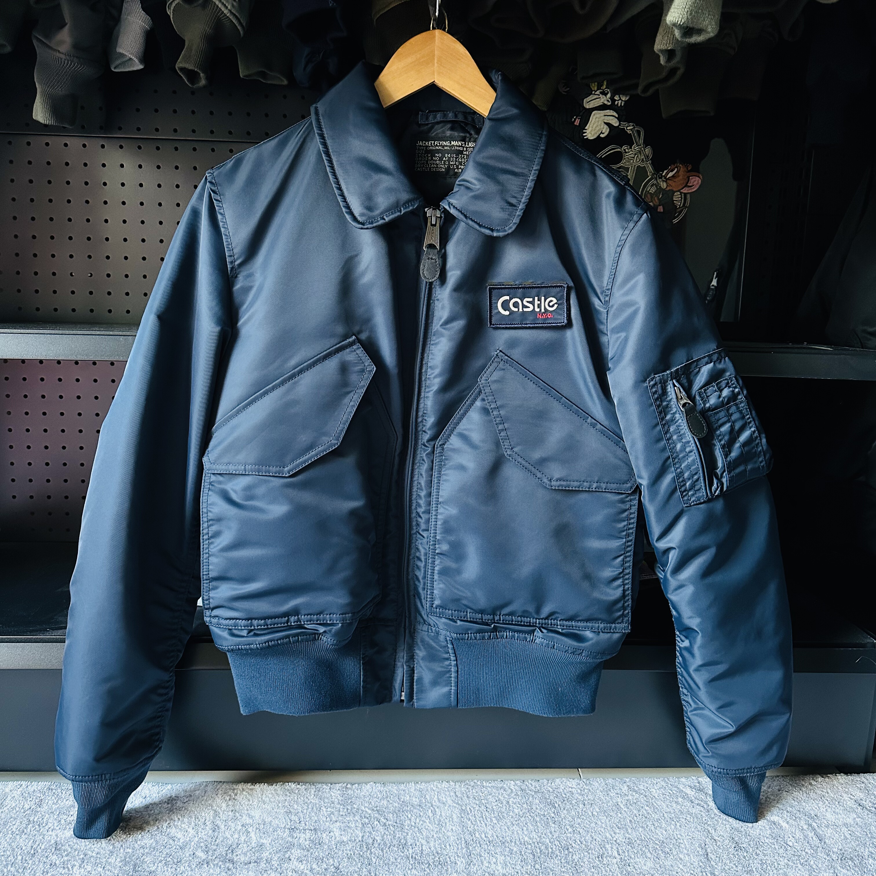 海外款CWU联名45p飞行服夹克棉服 双魔术贴Bomber纯色军事风棉衣