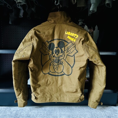 自由Mike梭织夹克 薄棉军事风外套 耐磨防风机车摩托棉衣咔叽美式