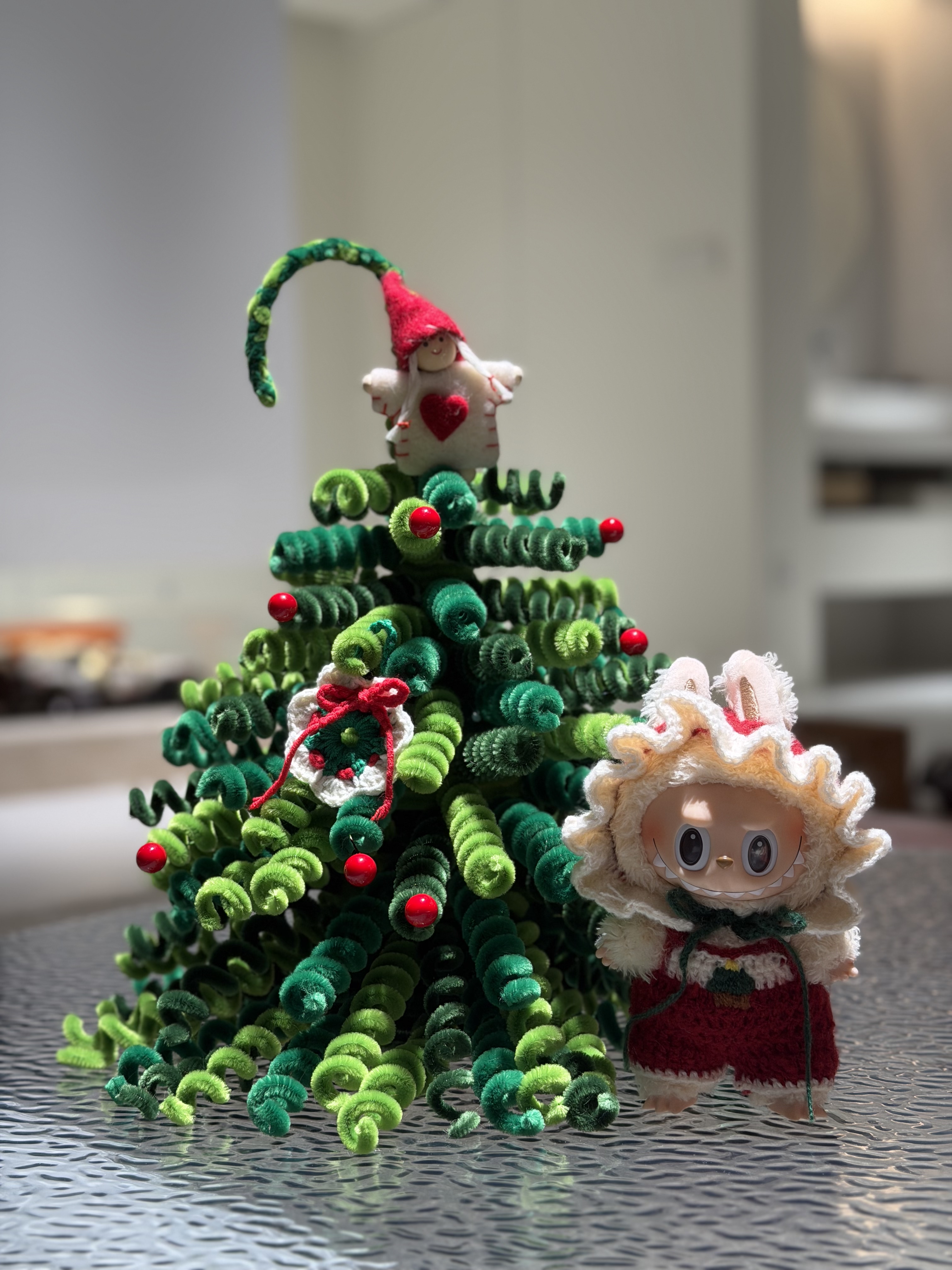 17cm泡泡玛特Labubu拉布布1.0-3.0圣诞贺新背带裤A套装娃衣