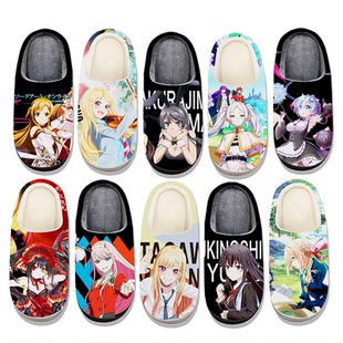 动漫棉拖鞋二次元日漫周边男女童秋冬特大码可定制AnimeSlippers5