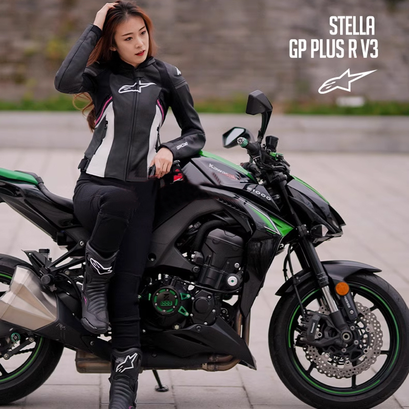 a星女款机车夹克牛皮主面料