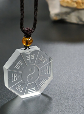 财神老舅 先天八卦古法琉璃吊坠太极八卦项链挂件复古礼物饰品