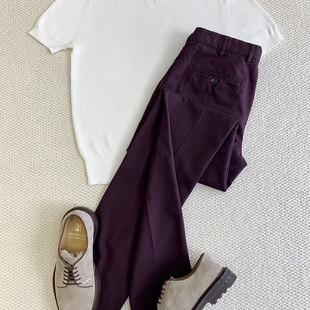 聚鹏名品Andre Maurice白色海鸥领短袖男士夏季百搭显瘦老钱风