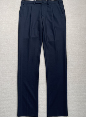 聚鹏名品Andre Maurice 深蓝羊毛长裤男士百搭时尚休闲裤商务简约