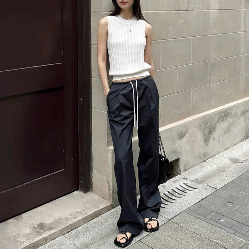 SP 抽绳尼龙空气感松弛休闲长裤 AOOUIU小众设计女装裤子