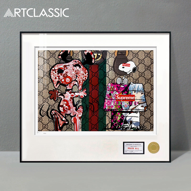 艺刻 Death NYC版画潮流挂画Snoopy史努比装饰画 亲签原版 带装裱|ruв категории Домашний быт, декоративная живопись, 版画 - от Buy2taobao.com для оказания профессиональной услуги покупки агента Taobao