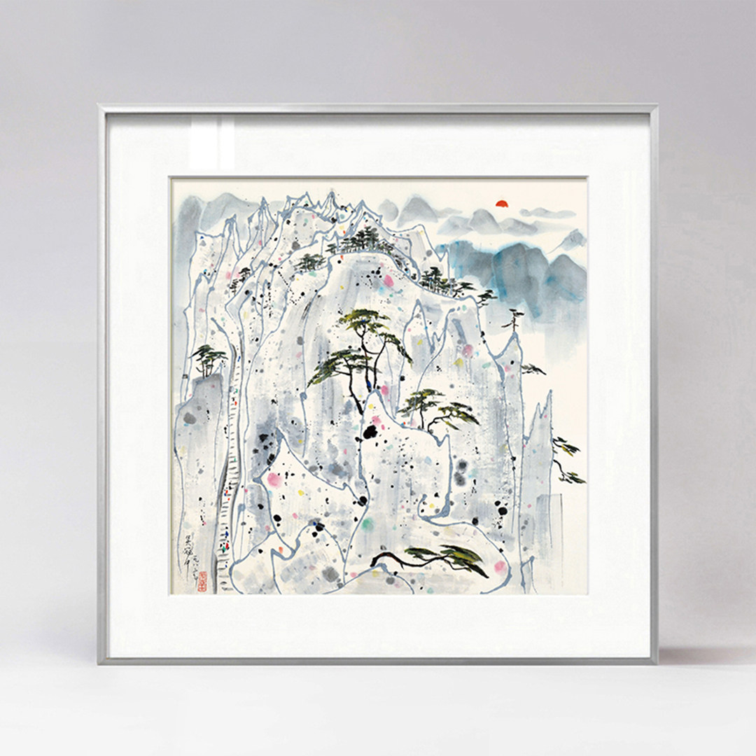 版画吴冠中装饰画新中式餐厅挂画