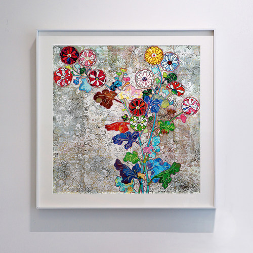 餐厅轻奢装饰画村上隆太阳花挂画