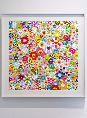 AOCA奥卡艺术 潮流挂画村上隆太阳花装饰画客厅餐厅大师艺术画4款