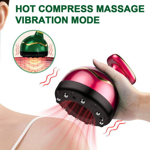 跨境新款家用手持电动刮痧仪全身按摩热敷疏通经络刷舒缓智能拔罐