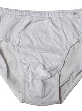 哟呼！外贸P M-XXL码男士白标白色全棉包腰中高腰三角内裤短裤