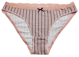 哟呼！primark M-XXL码女士肉粉竖条中低腰全棉三角内裤短裤