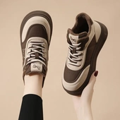 皮面百搭保暖防滑大棉鞋 2025新款 女冬季 踩屎感高帮加绒加厚运动鞋