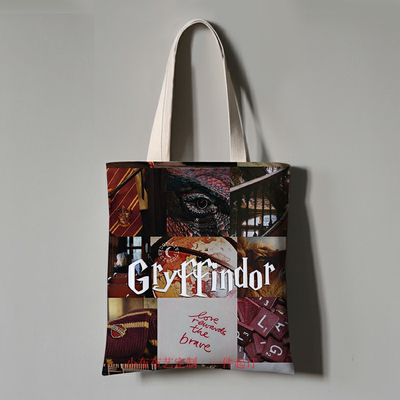 二次元哈利波特周边帆布袋来图定制做 霍格沃兹电影q版动漫单肩包