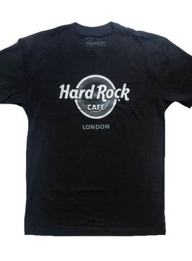 夏季新款HARD音碟硬石男款黑色T恤随机城市