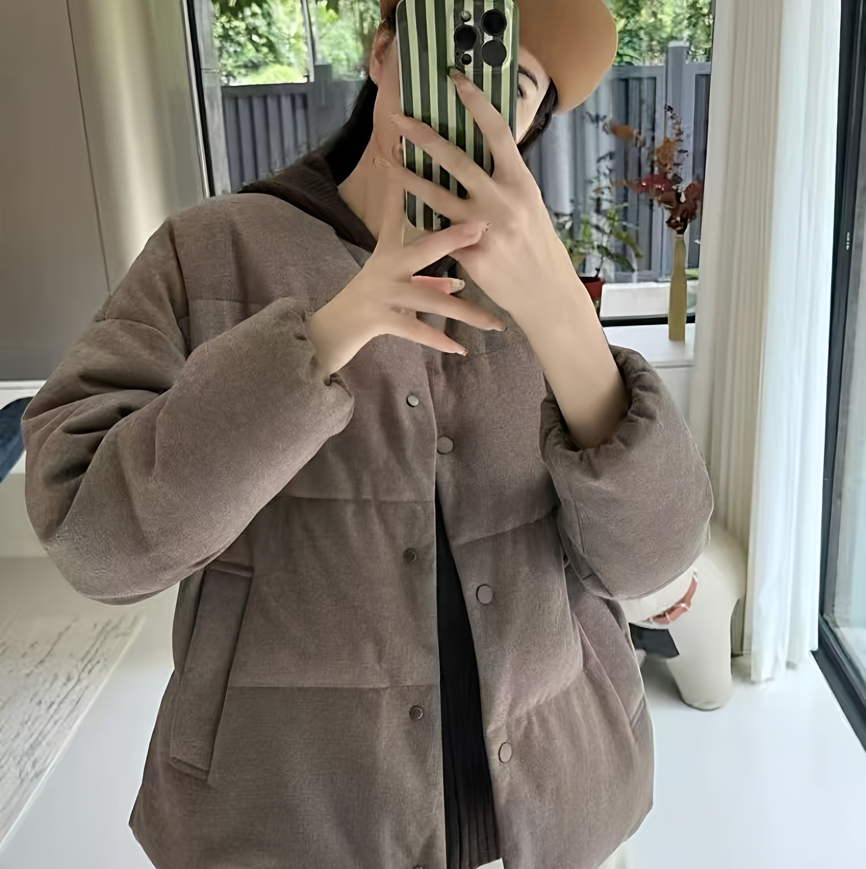 之荔家 女羽绒服 可脱卸围巾羊毛耗牛绒外套上衣 【不退不换】
